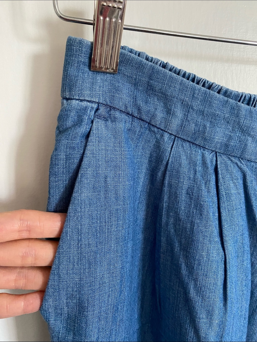 NWT J. Crew Wide-leg cropped chambray pant - Picture 4 of 6
